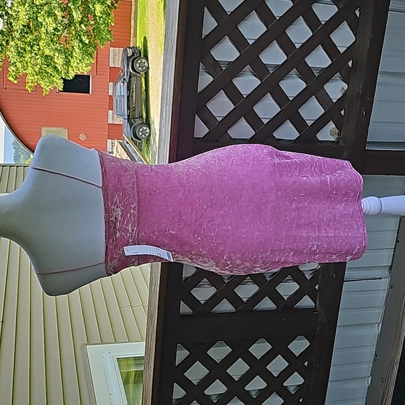 NWT Barbie Pink Urban Outfitters Crushed Velvet mini dress in size Small - Picture 4 of 7